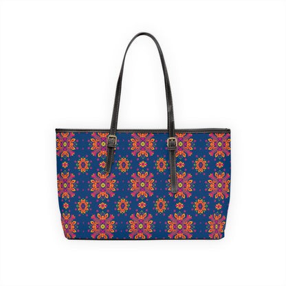 Leather Shoulder Bag, Gemini, Zodiac v1, Flower Pattern