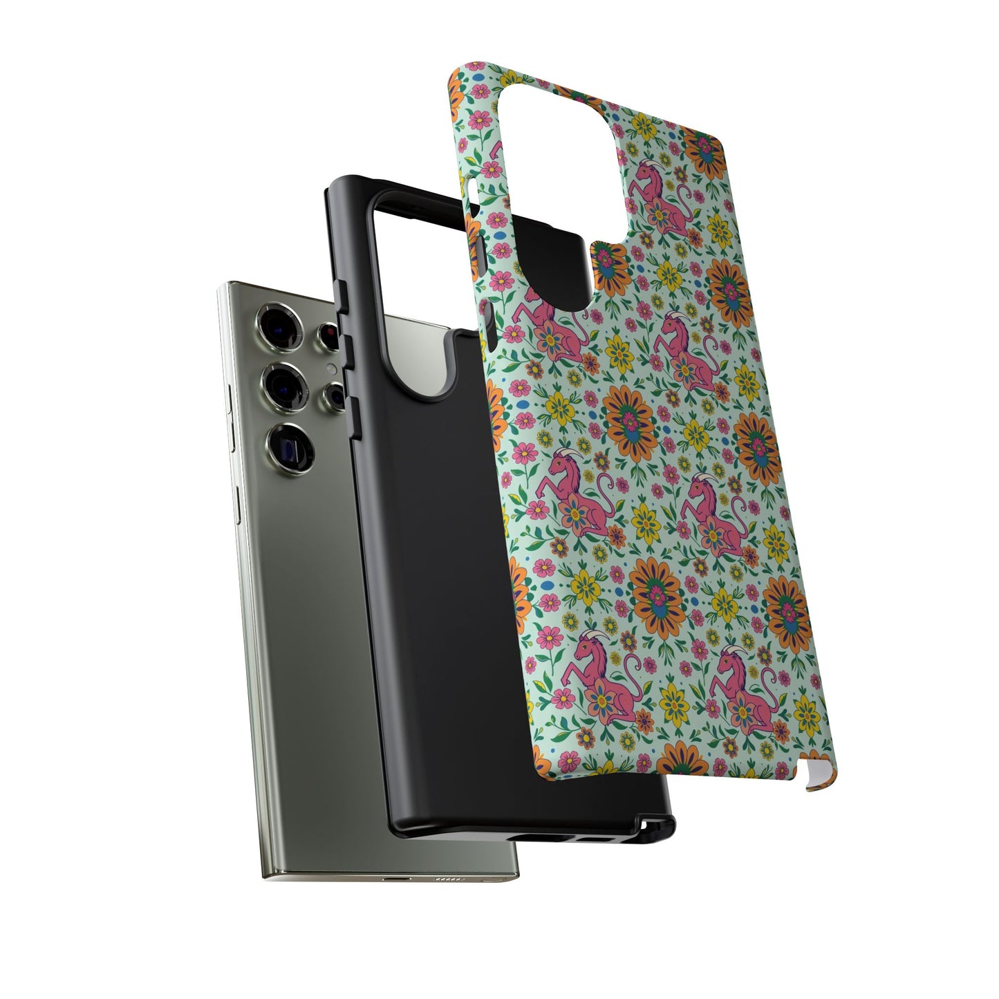 Tough Cases, Aquarius, Zodiac, Flower Pattern