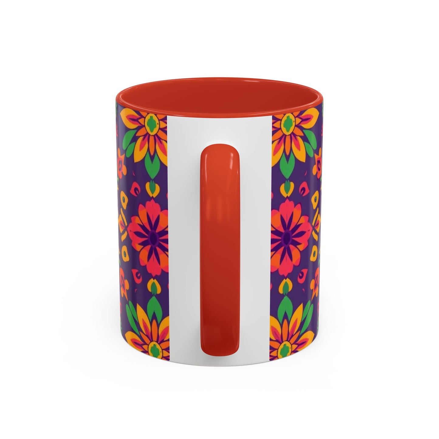 Accent Coffee Mug, Aquarius, Zodiac v2, Flower Pattern, (11, 15oz)
