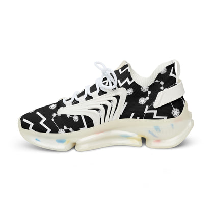 Men's Mesh Sneakers, Aquarius Zodiac Sign, AOP, Black