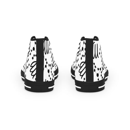 Men's High Top Sneakers, Breathable polyester canvas, Virgo Zodiac Design