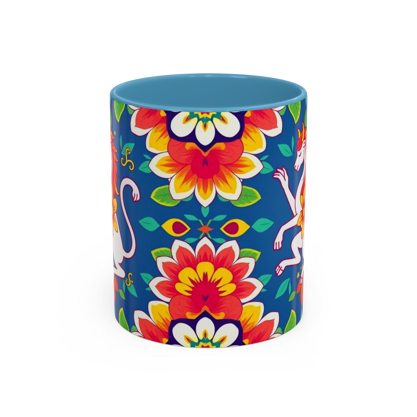 Accent Coffee Mug, Virgo, Zodiac v3. Flower Pattern, (11, 15oz)