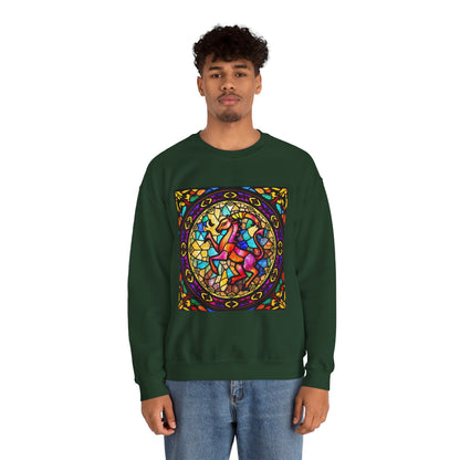 Unisex Heavy Blend™ Crewneck Sweatshirt, Glass, Aries Zodiac Design