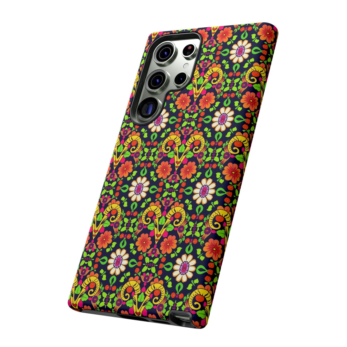 Tough Cases, Aries, Zodiac v4, Flower Pattern