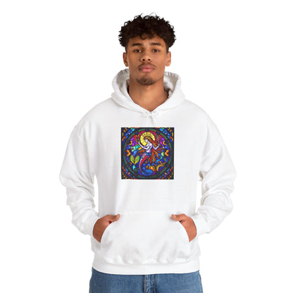Unisex Heavy Blend™ Hooded Sweatshirt with glass Aquarius zodiac design