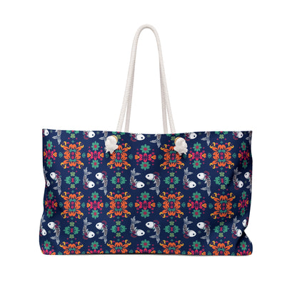 Weekender Bag, Pisces, Zodiac, Flower Pattern