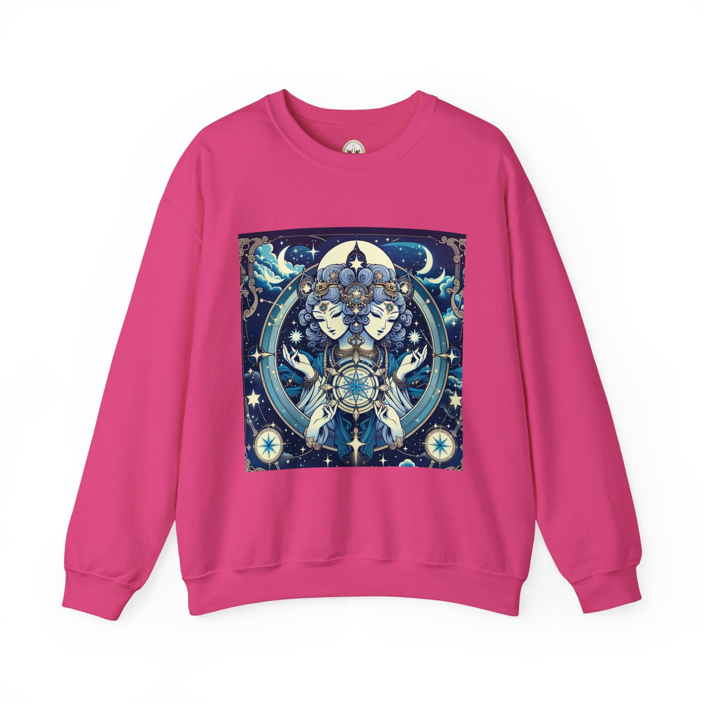 Unisex Heavy Blend™ Crewneck Sweatshirt,Twin Body, Gemini Zodiac Design