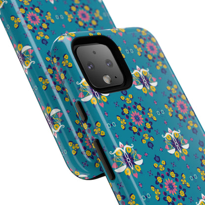 Tough Cases, Libra, Zodiac v2, Flower Pattern