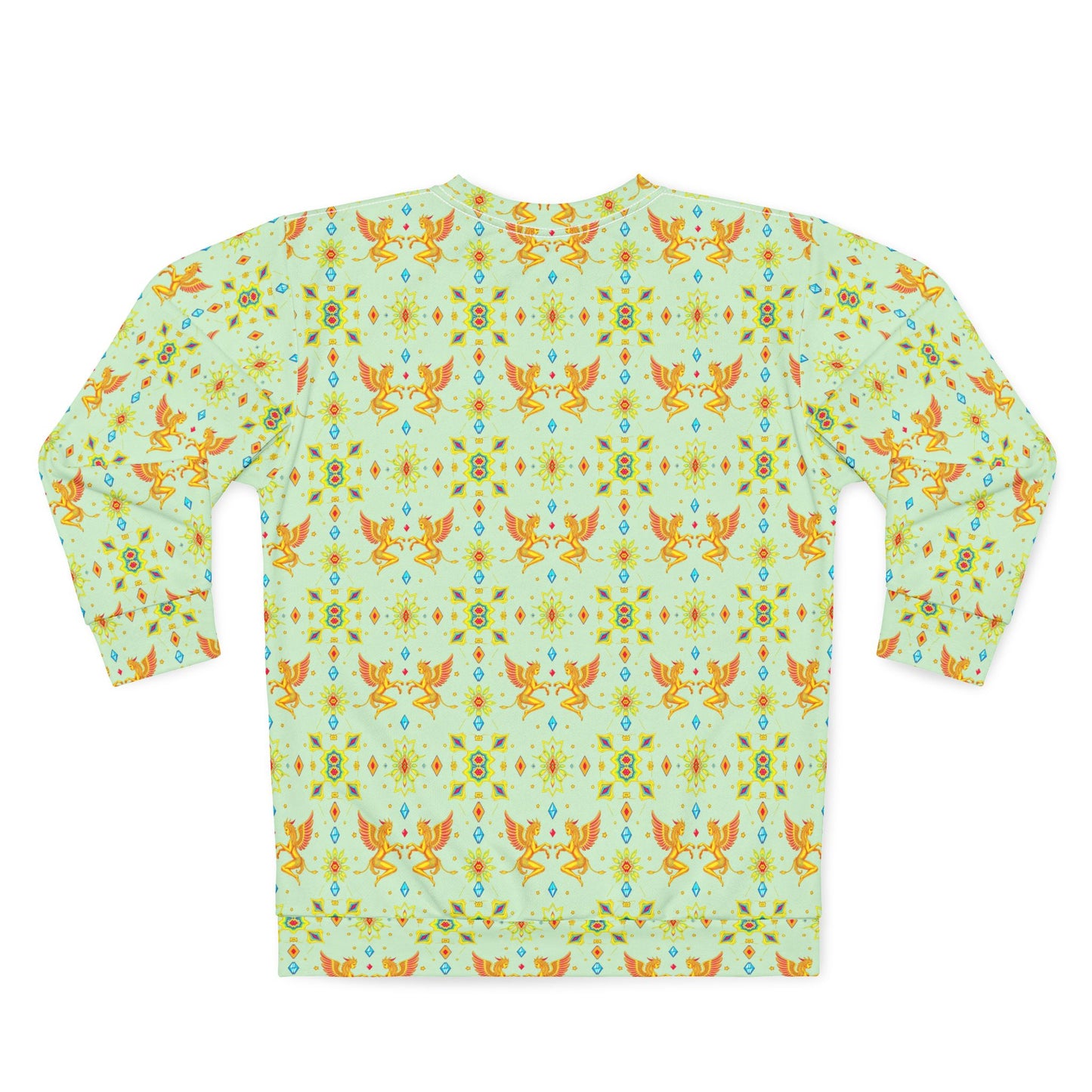 Unisex Sweatshirt (AOP), Gemini, Zodiac v3, Jewel Pattern