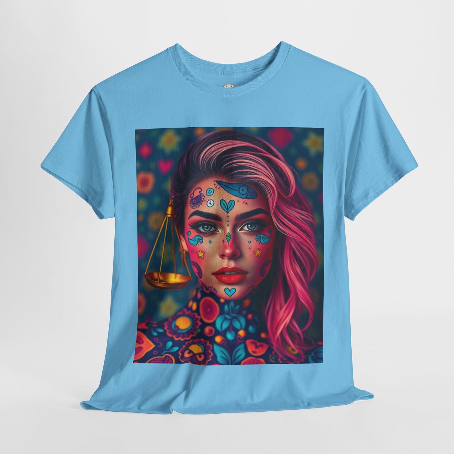 Unisex Heavy Cotton T-Shirt, Libra, Zodiac v2, Sexy Art