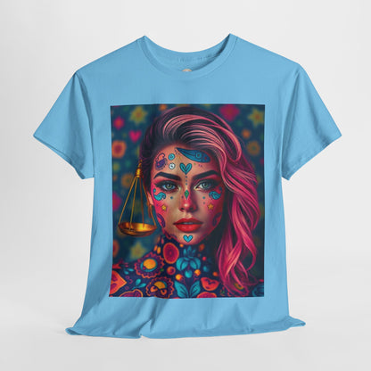 Unisex Heavy Cotton T-Shirt, Libra, Zodiac v2, Sexy Art
