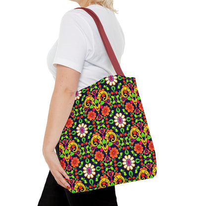 Tote Bag (AOP), Aries, Zodiac, Flower Pattern