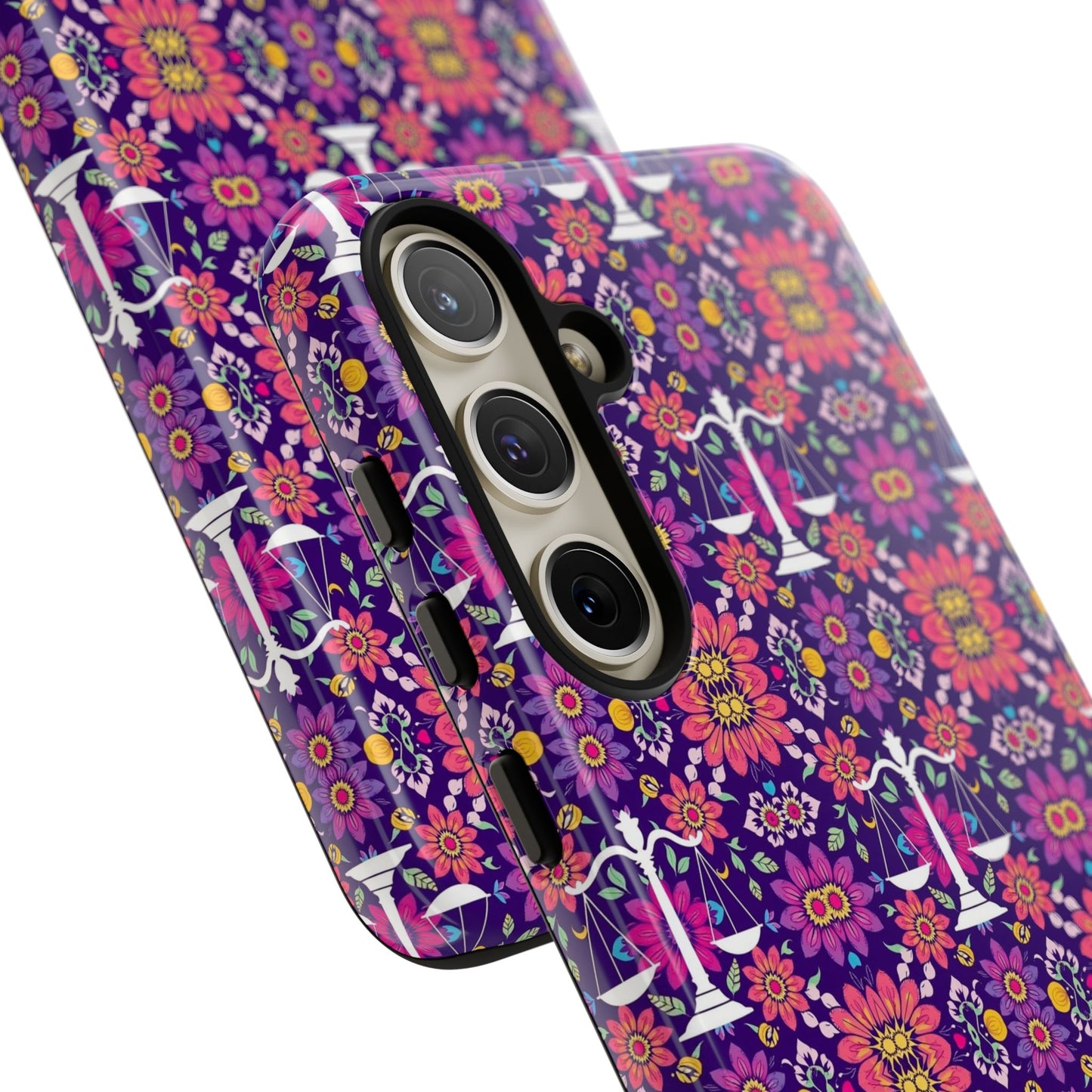 Tough Cases, Libra, Zodiac v4, Flower Pattern