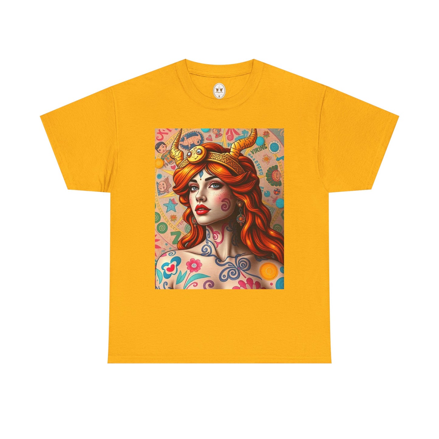 Unisex Heavy Cotton T-Shirt, Virgo, Zodiac v1, Sexy Art