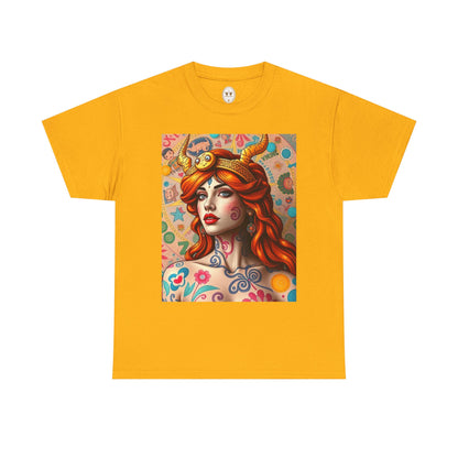 Unisex Heavy Cotton T-Shirt, Virgo, Zodiac v1, Sexy Art