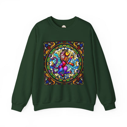 Unisex Heavy Blend™ Crewneck Sweatshirt, Glass, Leo Zodiac Design