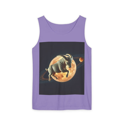 Unisex Garment-Dyed, Tank Top, Taurus Design, Planet Animal, 100% US cotton