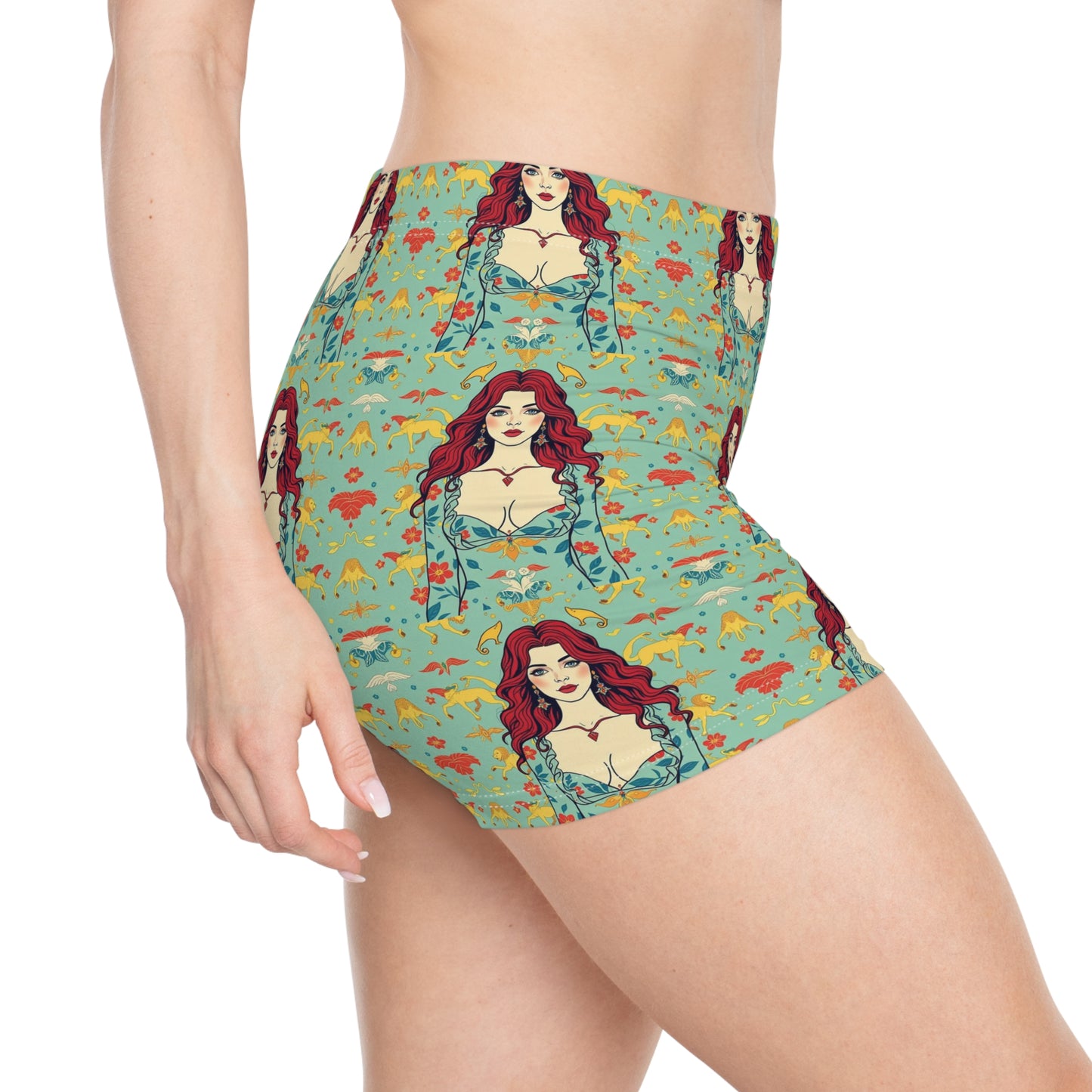 Women's Shorts, (AOP), Virgo, Zodiac v2, Sexy Pattern