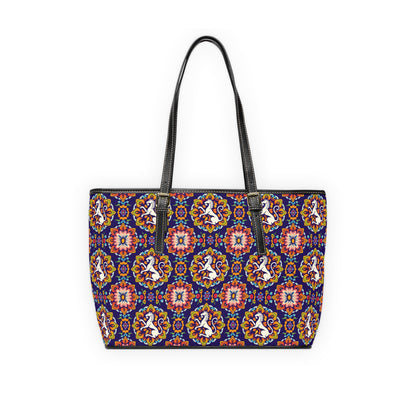 Leather Shoulder Bag, Virgo, Zodiac v2, Flower Pattern
