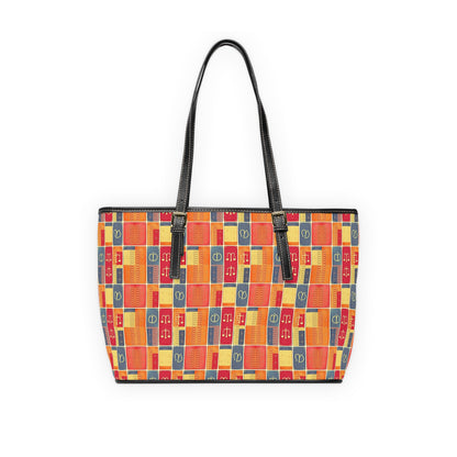 Leather Shoulder Bag, Libra, Zodiac v4, Shapes Pattern