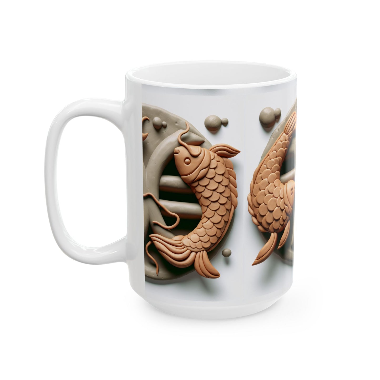 Ceramic Mug, (11oz, 15oz), Ceramic Coffee Mug, Pisces Fish, Zodiac Design