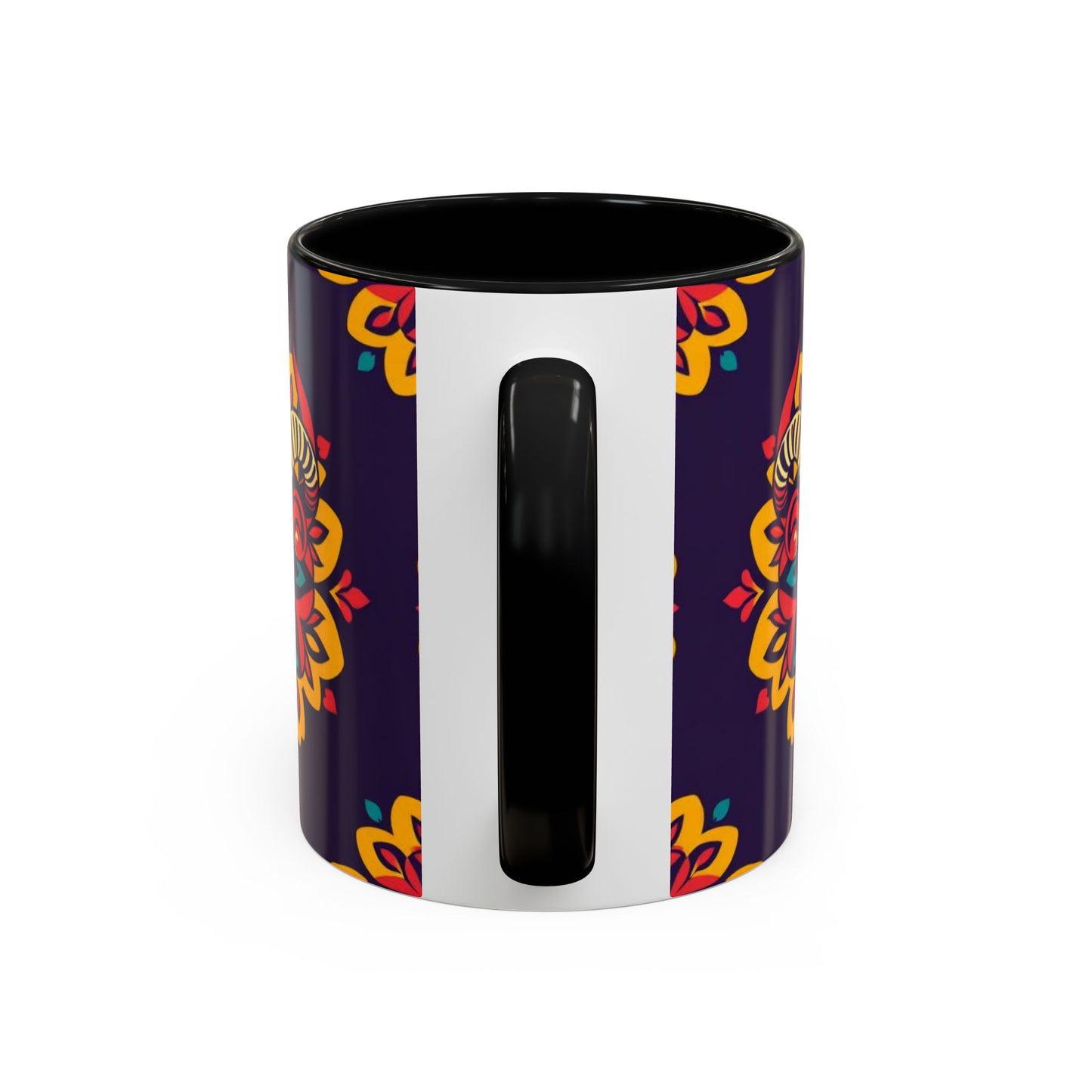 Accent Coffee Mug, Taurus, Zodiac v4. Flower Pattern, (11, 15oz)