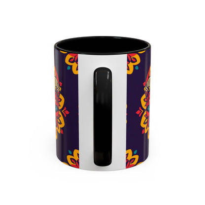 Accent Coffee Mug, Taurus, Zodiac v4. Flower Pattern, (11, 15oz)