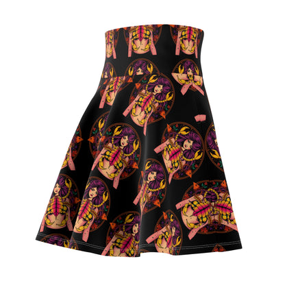 Women's Skater Skirt, (AOP), Scorpio, Zodiac v3, Sexy Pattern