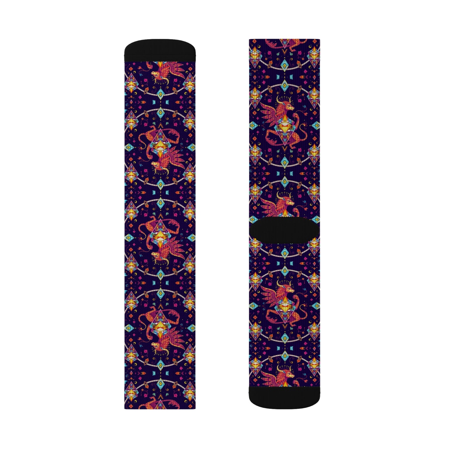Sublimation Socks, Virgo, Zodiac, Jewel Pattern