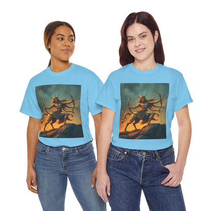 Unisex Heavy Cotton T-Shirt, Arrow Centaur, Sagittarius Zodiac Design